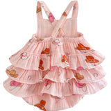 Western Pink / Muslin Ruffle Sunsuit
