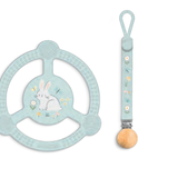 Silicone Teether Ring with Detachable Clip Bunny Hollow