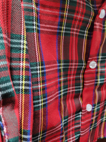 Christmas Red Tartan Plaid Button Up Shirt - Boy's