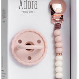 Scalloped Blush Ombre Pacifier Clip Set