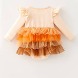 Thanksgiving 4 layer tulle baby bodysuit