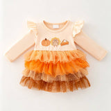 Thanksgiving 4 layer tulle baby bodysuit