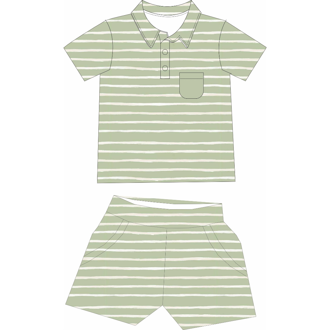 Forest Stripe Bamboo & Cotton Boys Set