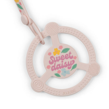Silicone Teether Ring with Detachable Clip Sweet Daisy