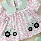 Tractor applique tunic and baby bloomers