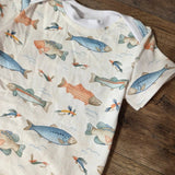 Handmade Vintage Fishing Baby Bodysuit