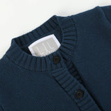 Navy Blue Christmas Santa Knit Cardigan Sweater