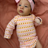 Pumpkin Stripe Pink / Organic Long Sleeve Bodysuit