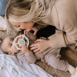 Silicone Teether Ring with Detachable Clip Love Bug