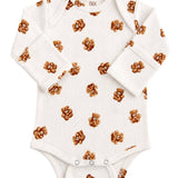 Teddy Bear / Organic Pointelle Long Sleeve Bodysuit