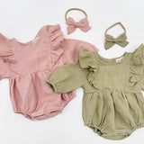 Gabriella Longsleeve Romper with Bow