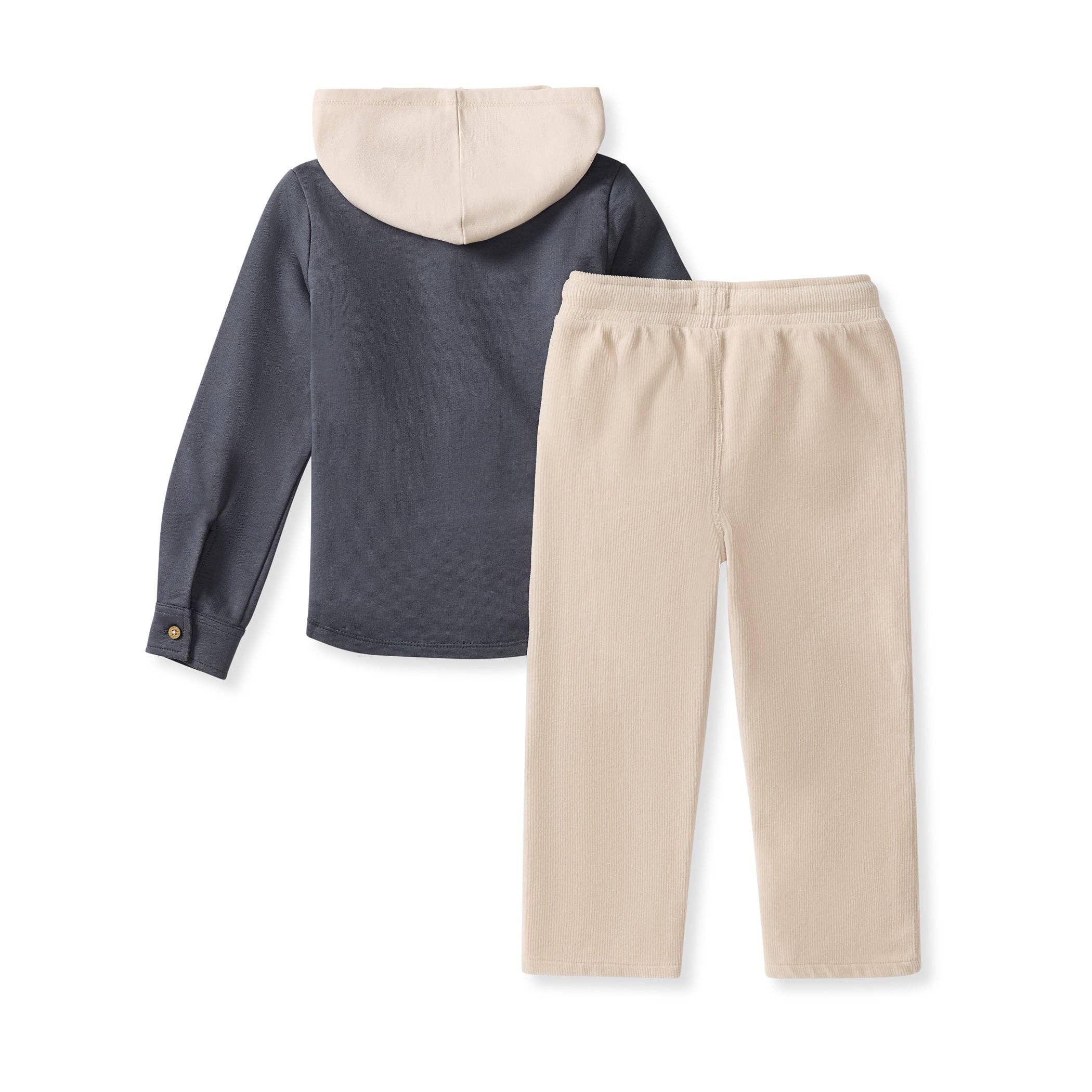 Hooded Button Down Shirt Set
