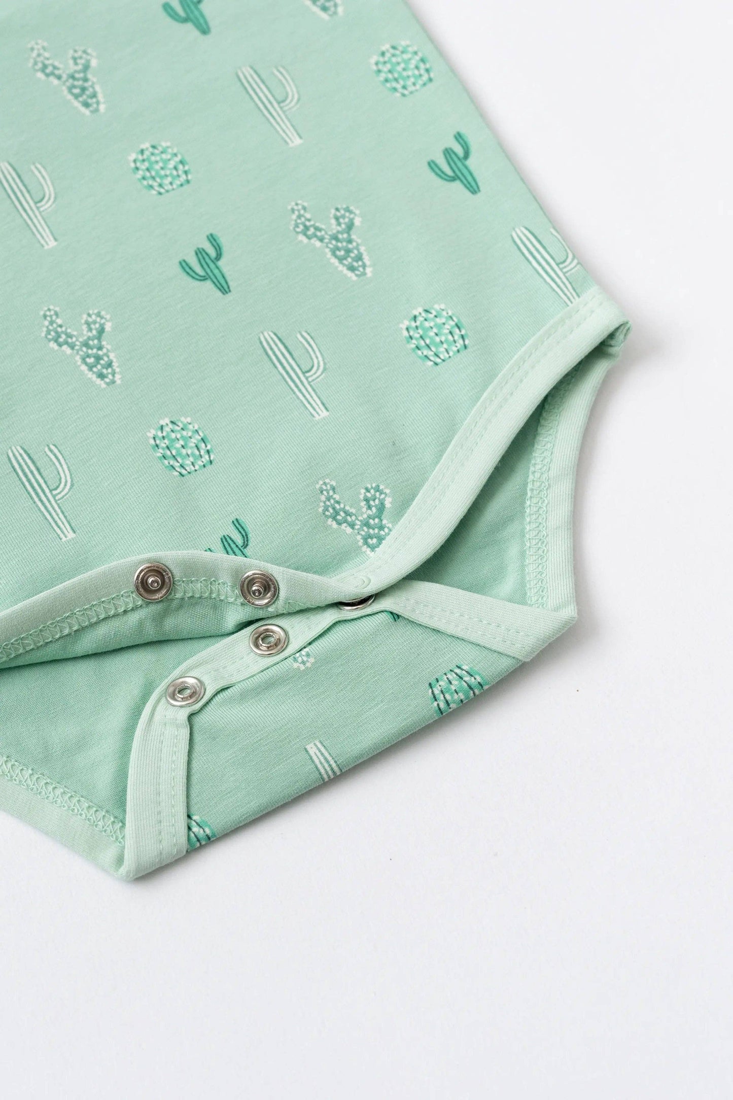 Henley Shortie Set & Bodysuit Green Cactus