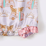 Retro Palm Ruffle Romper