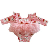 Snowman Pink / Organic Long Sleeve Tutu Bodysuit