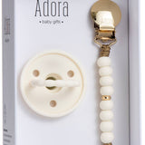 Classic Vanilla Gold Ombre Pacifier Clip Set