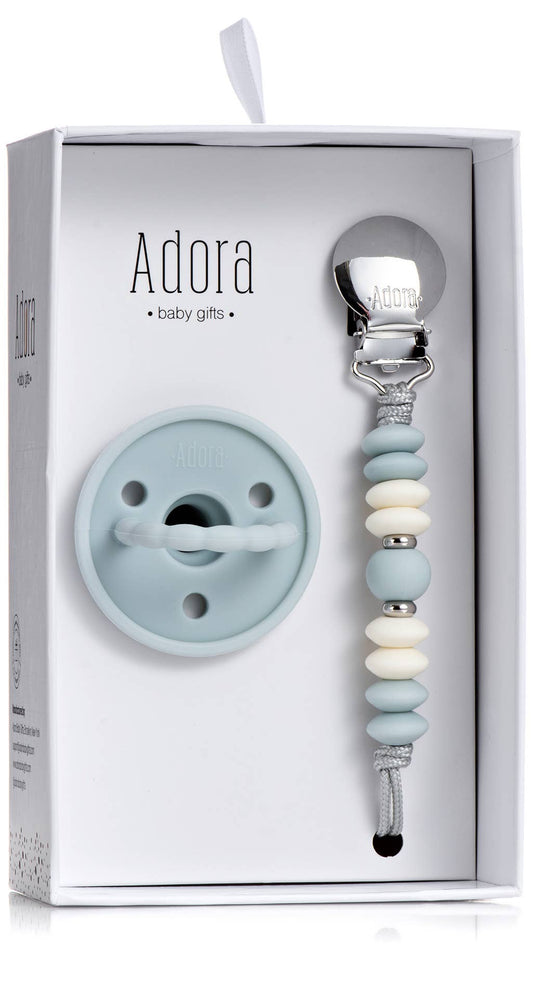 Classic Sky Vanilla Pacifier Clip Set
