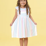 Sunshine Sway Striped Ruffle Dress