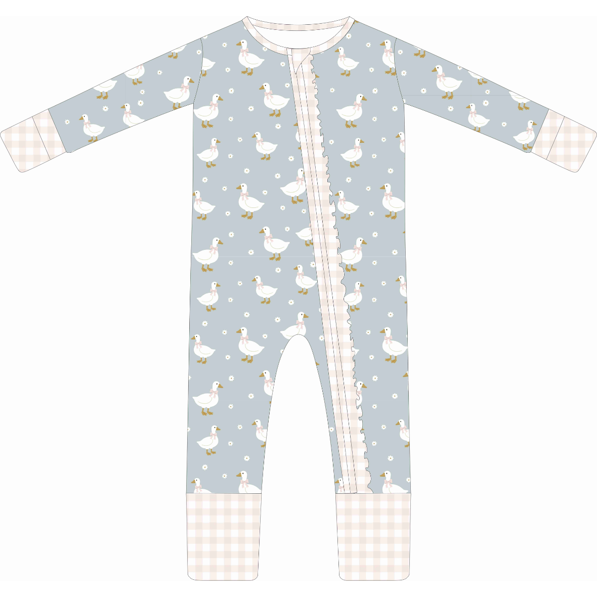 Little Floral Goose & Gingham Bamboo Sleeper
