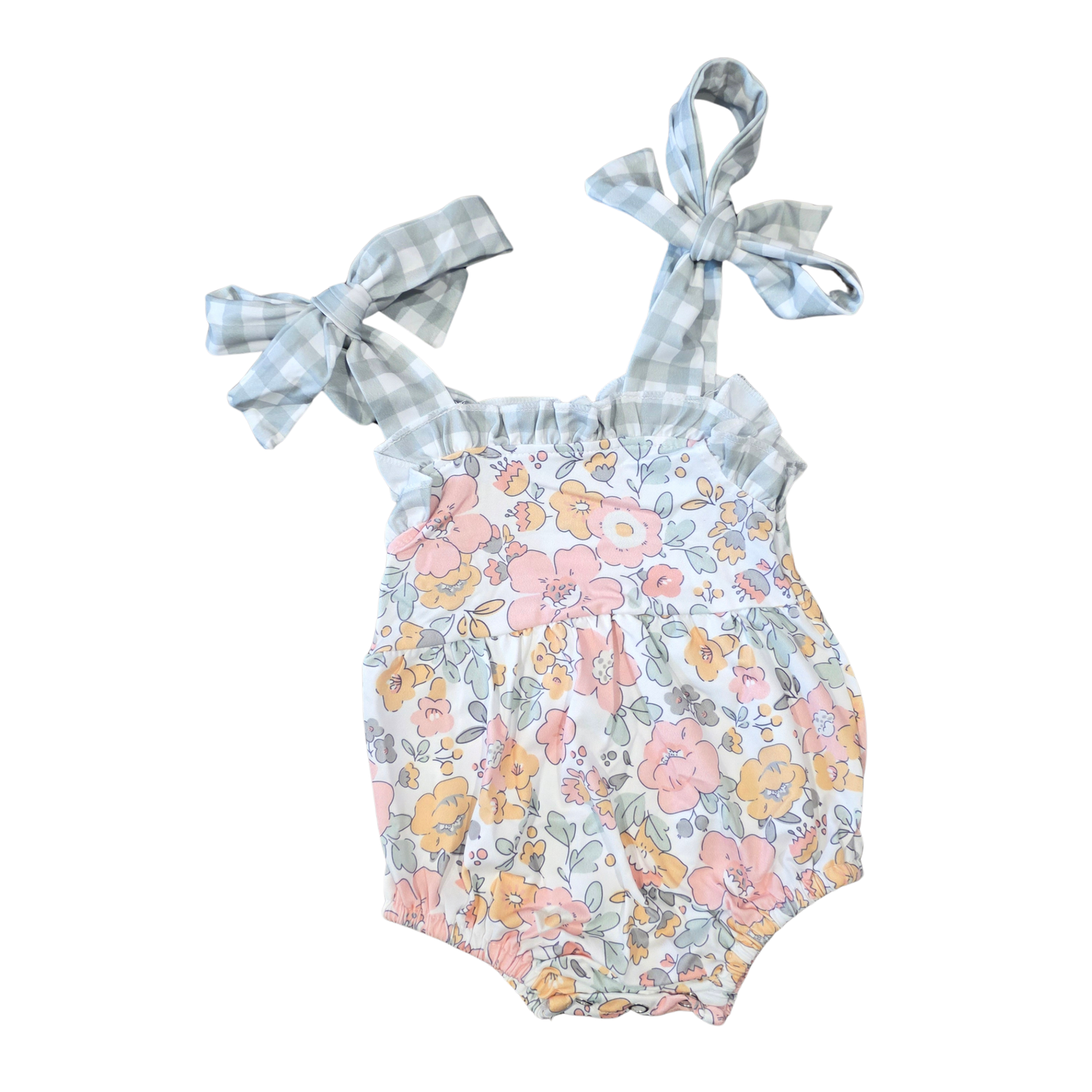 Wildflowers & Gingham Bubble Romper