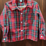 Christmas Red Tartan Plaid Button Up Shirt - Boy's Infant