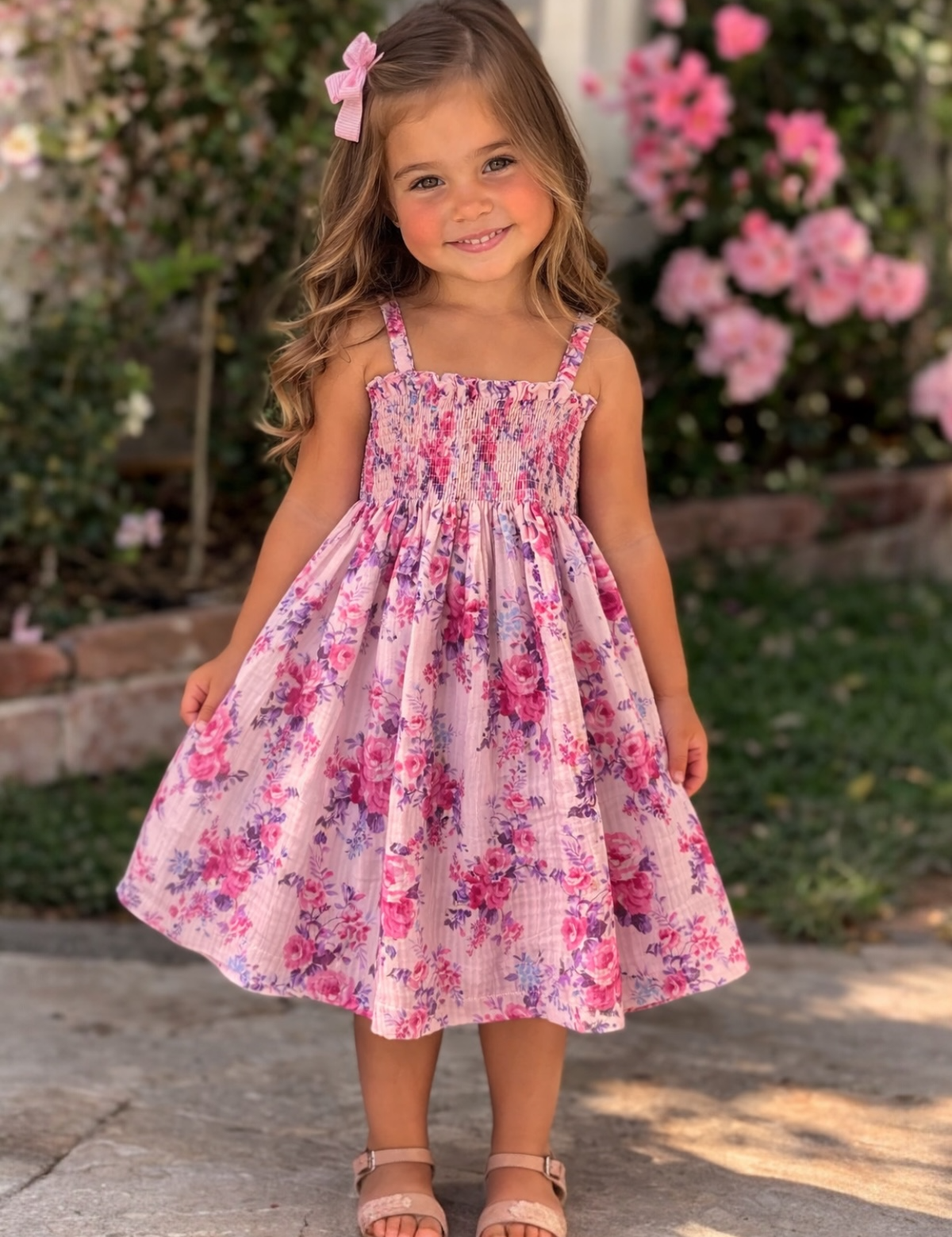 Muslin Smocked Tube Dress, Violet Rose