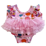 Long Sleeve Tutu Bodysuit, Pumpkin Spice Latte Pink
