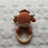 Highland Cow Hand Crochet Rattle
