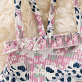 Cow Print & Coquette Ruffle Dress