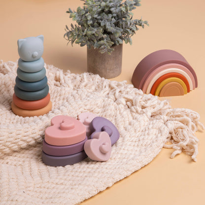 Silicone Stacking & Teething Hearts