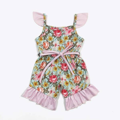 Vintage Floral Ruffle Romper