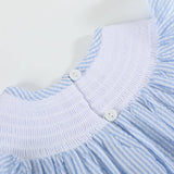 Light Blue Seersucker Easter Bunny Smocked Bishop Dress