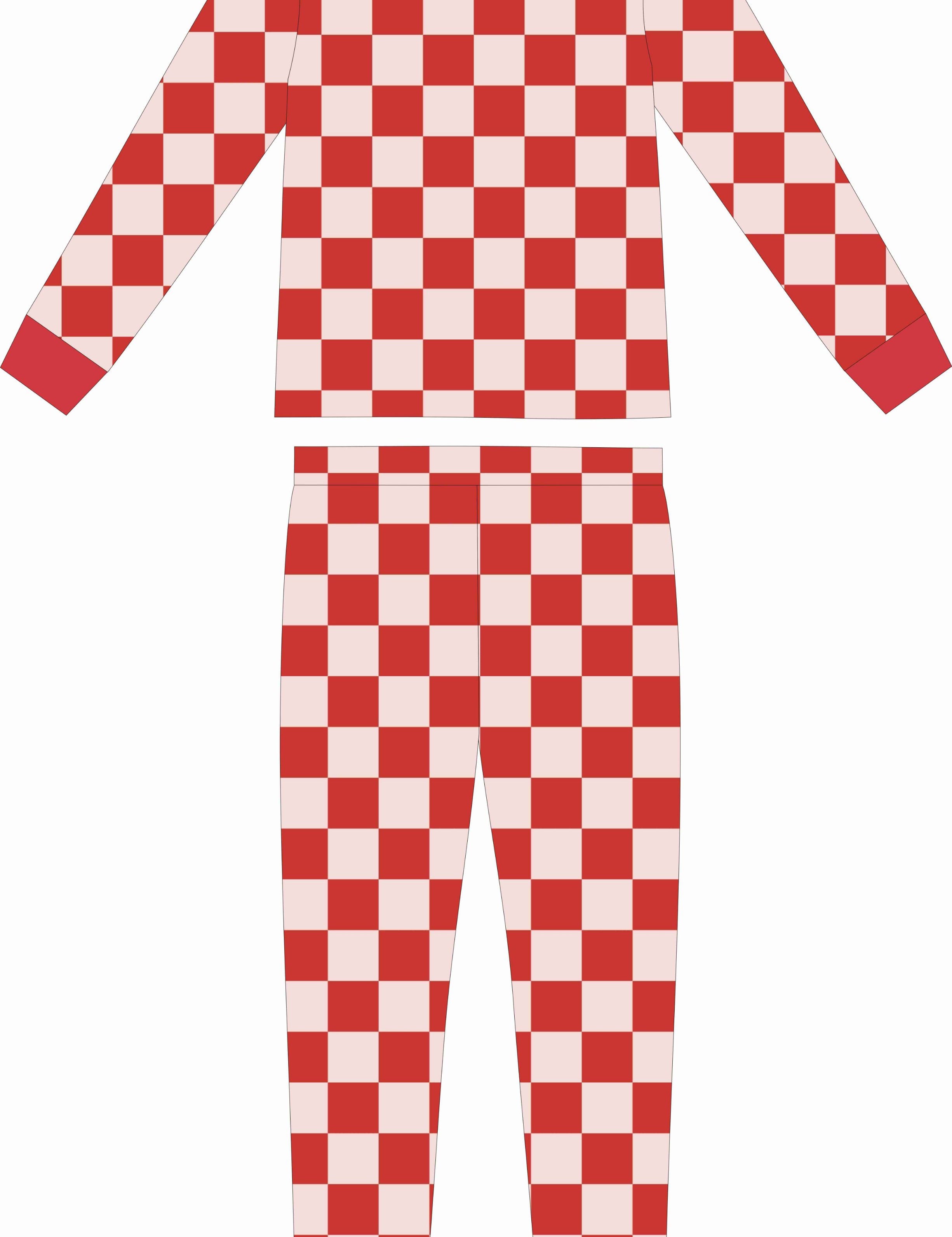 Red Checkered Two Piece Bamboo Sleeper Set