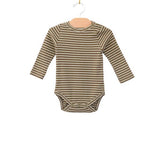 Olive Stripe Bodysuit | Organic Cotton/Modal | 0-24m