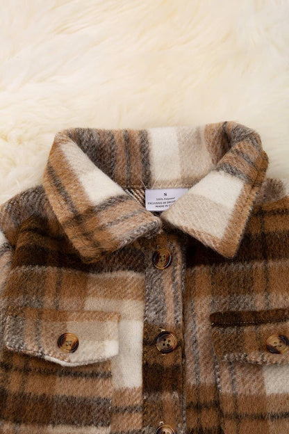 Coffee & Cream Plaid Shacket