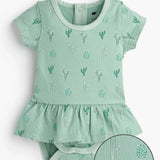 Short Sleeve All Dressed Up Bodysuit Green Cactus