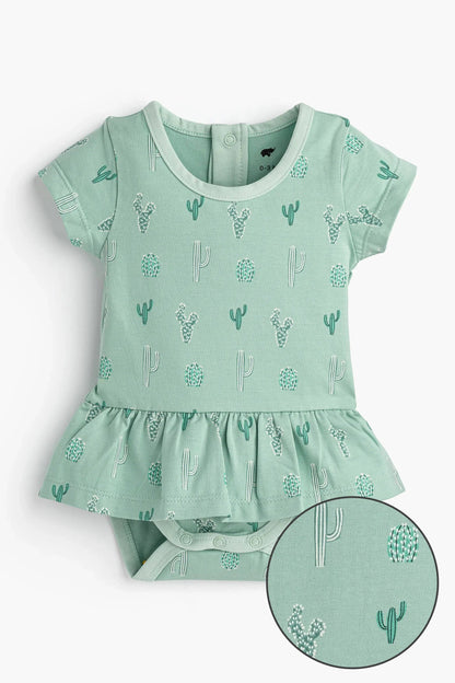 Short Sleeve All Dressed Up Bodysuit Green Cactus