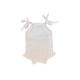 Light Pink Knit Ruffle Tank Romper