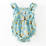 Bee Print Ruffle Infant Romper