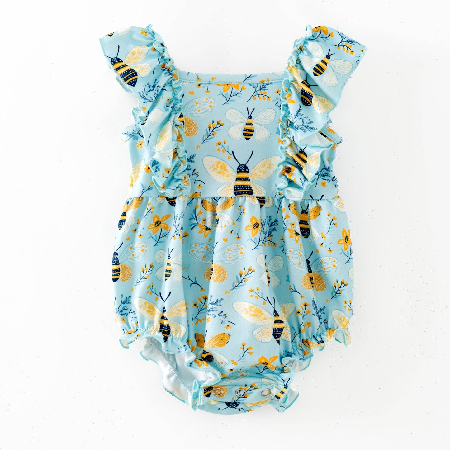 Bee Print Ruffle Infant Romper