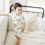 Organic Cotton Short Sleeve Romper - Rocking Horse
