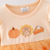 Thanksgiving 4 layer tulle baby bodysuit