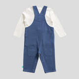 Charming Cord Striped Dungaree Set for Toddlers