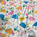 Umbrella Print Ruffle Infant Romper