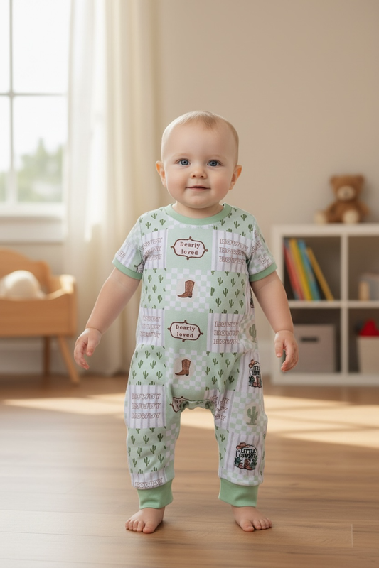 Howdy Patchwork Baby Romper