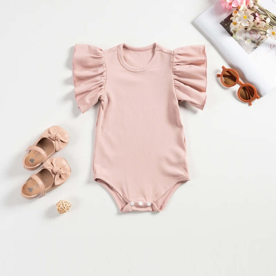 Rosewater Flutter Sleeve Onesie