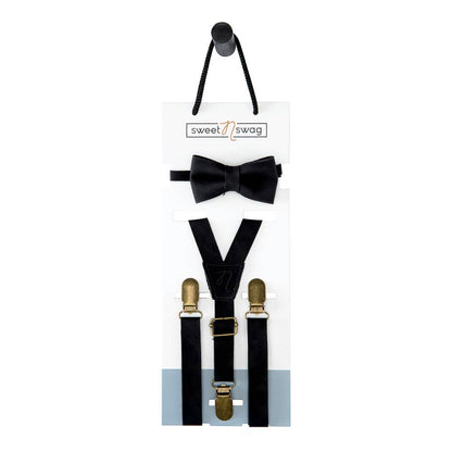 Bow Tie + Suspender Set  |Baby accessory, baby boy