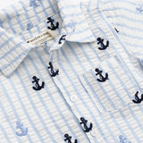 Kids Short Sleeve Oxford Shirt | Nautical Anchors