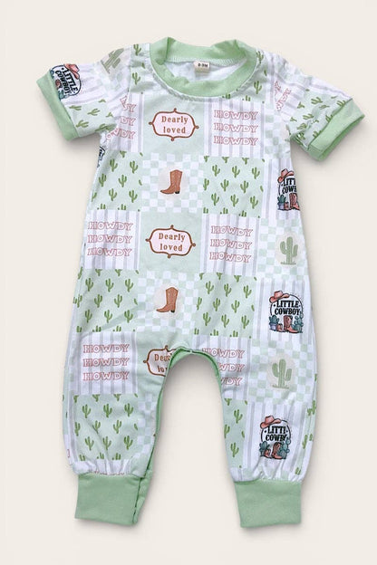 Howdy Patchwork Baby Romper
