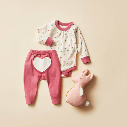 Winter Rose Pink Heart Pants